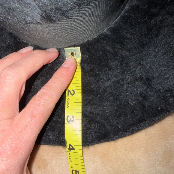 Vintage Black Edwardian Angora Fur Hat With Ribbon - Picture 4 of 5